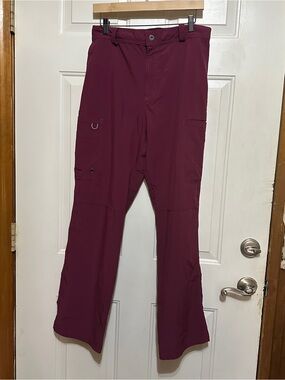 Cherokee Infinity Men's Fly Front Scrub Pants Maroon Burgundy CK200A  Size Med